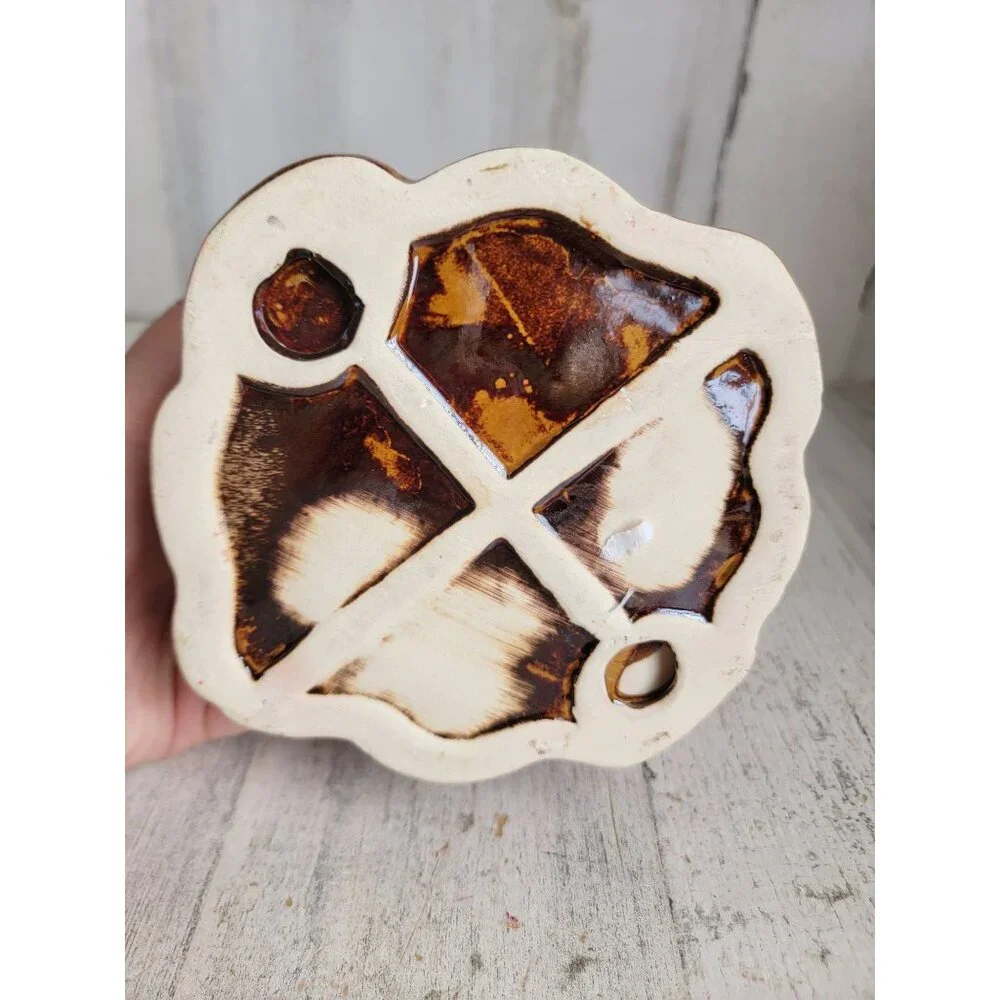 Santa candle holder ceramic vintage Xmas home decor tree snow‎